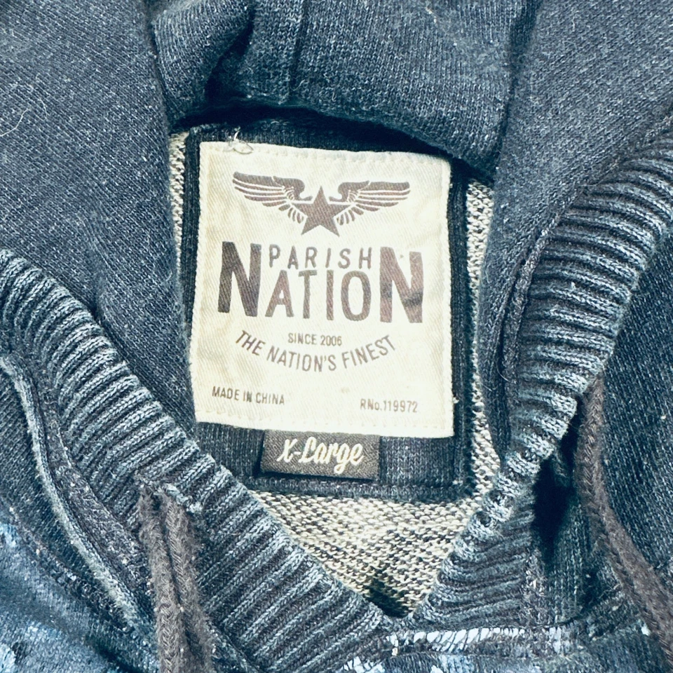 Sudadera con capucha para hombre Parish Nation azul estampado de salpicaduras 100 % algodón XLarge XL Foto 2 de 4