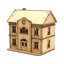 Kit di modelli di edifici in legno smontaggio 1:72 per diorama ferroviario