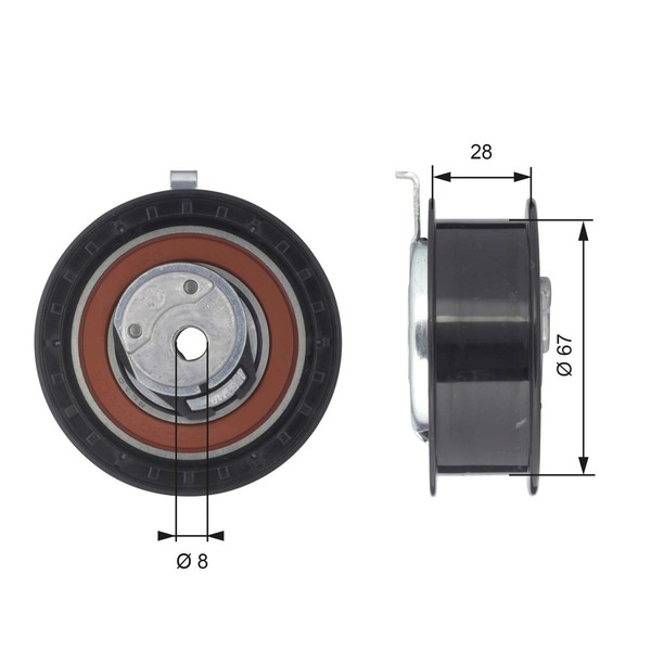 Gates Spannrolle Zahnriemen Powergrip™ T43052 FüR 6N2 6V5 Felicia Skoda 6U5 Seat-image