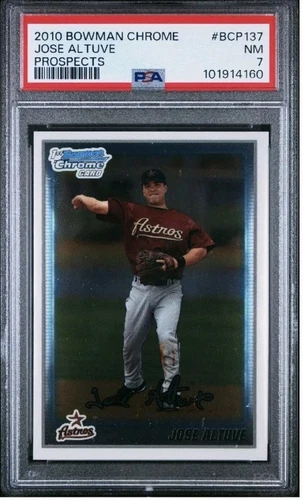 2010 Bowman Chrome Prospects BCP137 JOSE ALTUVE Rookie PSA 7 Near Mint