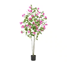 6 Ft. Artificial Tree with Real Touch Leaves, Green Plant Bougainvillea Tree