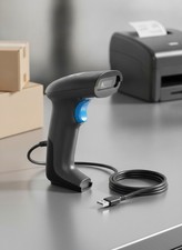 USB 2D QR Barcode Scanner, Wired, Automatic Handheld Code Reader