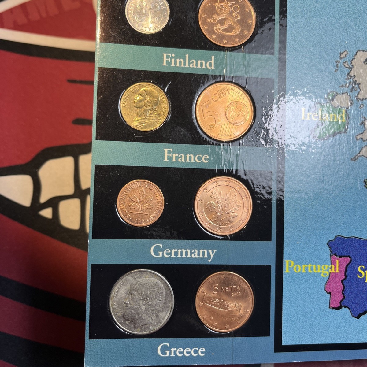 Euro Coin Collection 24 Coins From 12 Countries In Folder 2002 1st