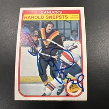 Vintage Hockey Signed Card Autograph Harold Snepsts