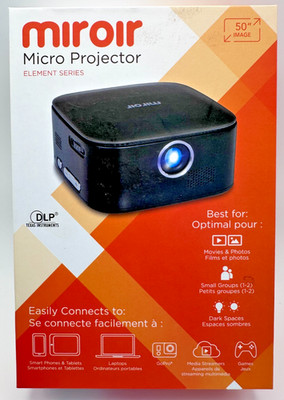 Miroir Element M75 DLP Mini Projector 640 x 360 HDMI input Black