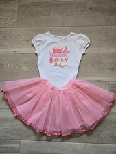 2014 Gymboree's Birthday Shop Dog Tee Ribbon Tutu Skirt Size 4t/5T EUC CUTE