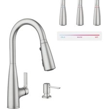1Pc Moen Haelyn 2-Handle Pull-Down Kitchen Faucet with ColorCue, Spot Resis