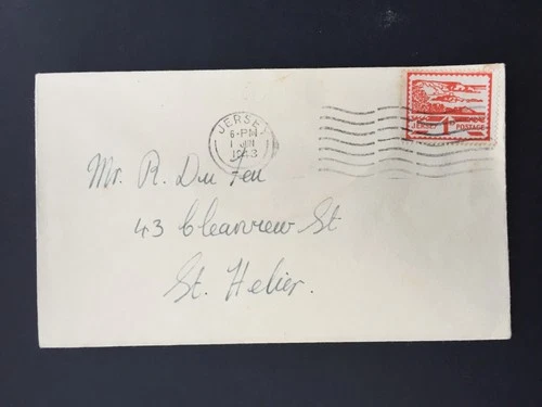 GB 1943 JERSEY 1d ON FDC COVER TO ST HELIER