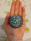 Vintage Murano Millefiori glass paperweight floral design blue Italy  Read Flaws