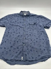 The Authentic Copper OAK Supply Button Down Men XL Blue Aop Logo..#32931