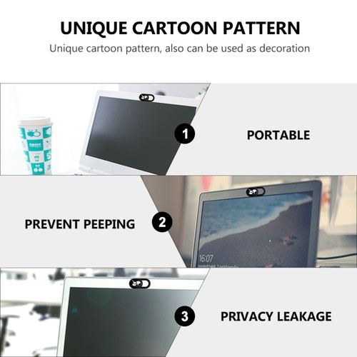 6Pcs Panda Pattern Laptop Phone Cover Slide Self Adhesive Webcam - Afbeelding 7 van 12