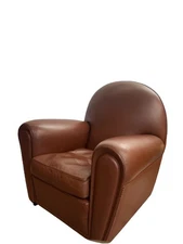 Vanity Fair Maroon Leather Club Armchair
