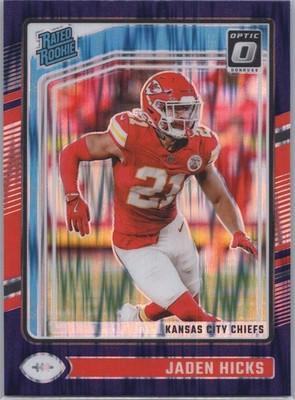 2024 Donruss Optic #237 Jaden Hicks Purple Shock Kansas City Chiefs