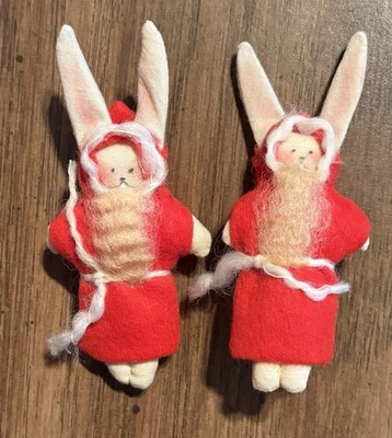 Artist Santa Rabbit Stuffed Felt Brooch could Be Doll for Decorating Christmas