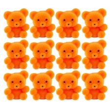 Bulk Pack of 24 Miniature 1" Orange Flocked Teddy Bears