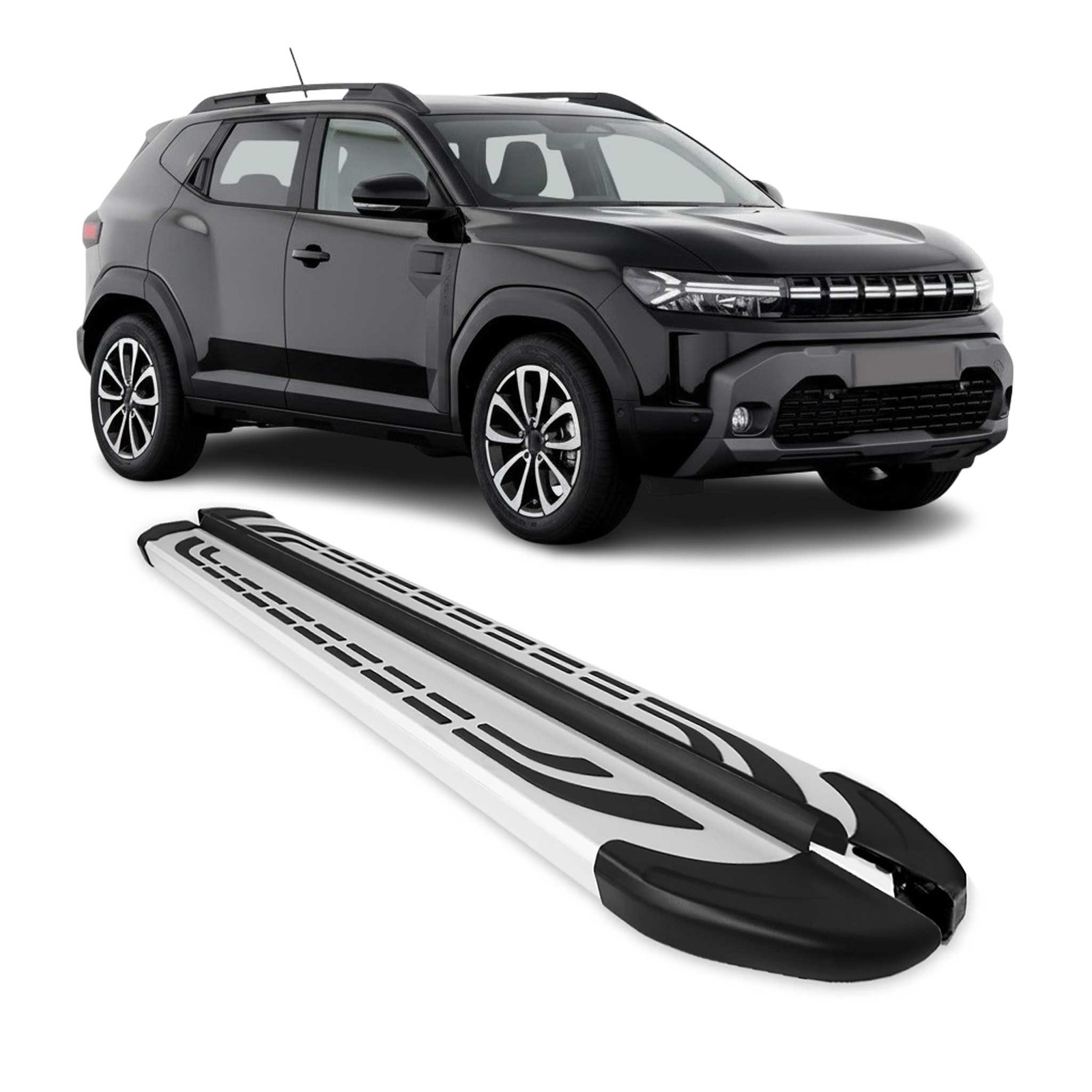 Marchepieds alu gris pour Renault Duster 2024-2026 kit de 2 pièces d'origine