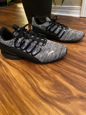 Puma Axelion Refresh Men's Running Shoe in Black/White Knit- Size 11.5 Men's