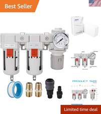 Complete 3/8" NPT Air Filter Solution - Durable Regulator with Semi-Auto Drain