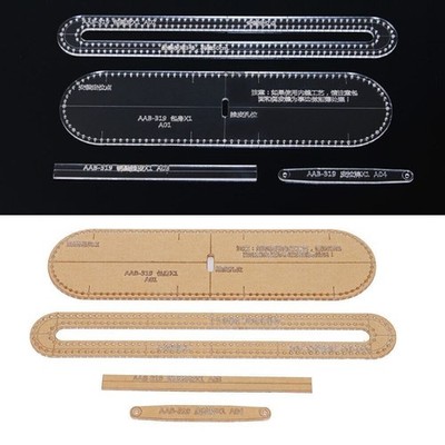 4Pcs Short Wallet Making Template DIY Tool Key Case Leather Craft Pattern