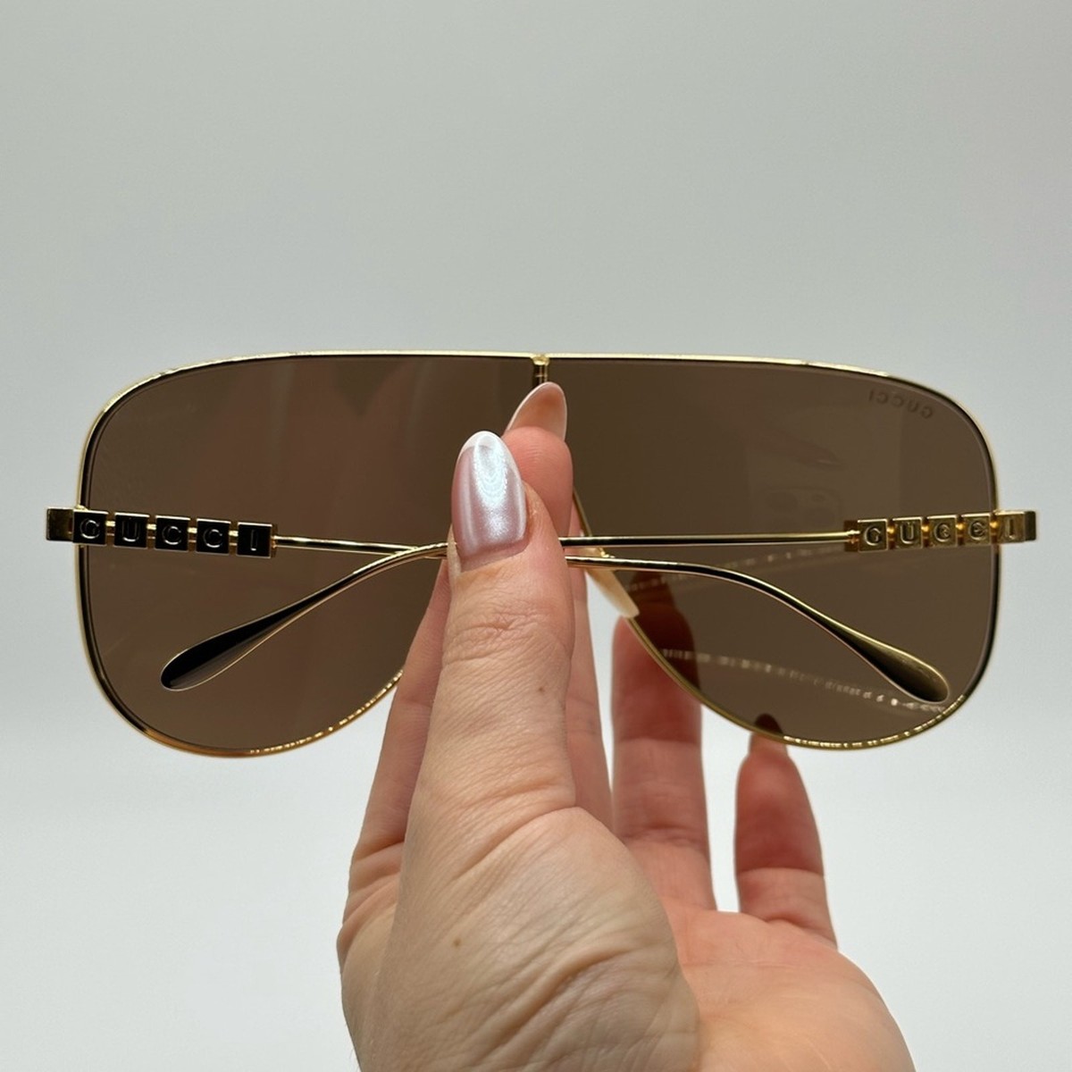 BRAND NEW GUCCI GG1436S 002 Gold Brown Unisex Sunglasses | eBay
