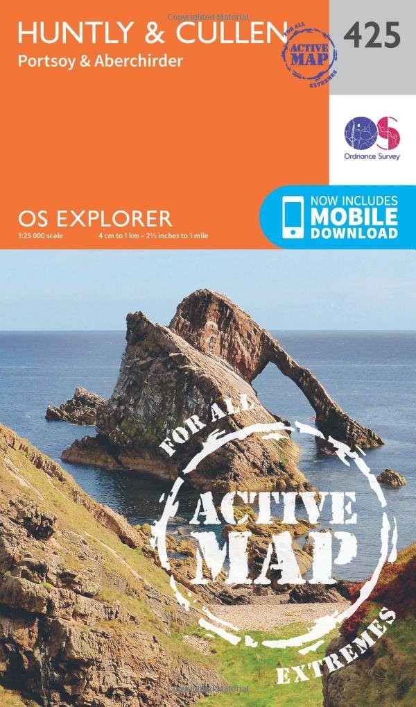 Ordnance Survey Huntly & Cullen Map | Weatherproof | Portsoy & Aberchirder | | Os Explorer Active Map 425 | Scotland | Walks | Hiking | Maps | Adventure - Image 8