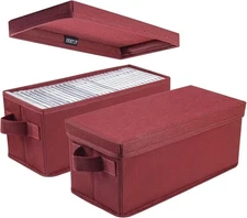 2 Pack CD Storage Boxes Case Holder Holds 30 CD's In Full Jewel Cases