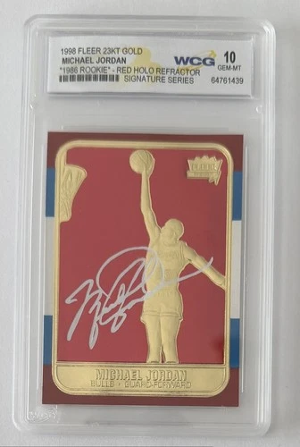Fleer 1998 23KT Gold Red Holo Refractor Michael Jordan '1986 Rookie' WCG 10
