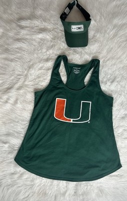 Miami Hurricanes University of Miami Tank Top & Visor Set - Women's Medium-NWOT