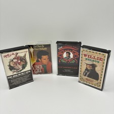 Lot Of 4 Vintage Country Christmas Cassette Tapes Elvis Dolly Willie Vince 1A