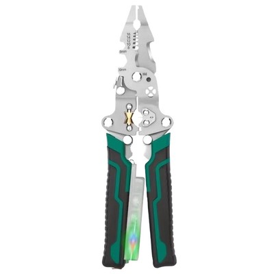 Multifunctional Foldable Wire Stripping Scissors with Electrical Test Pliers