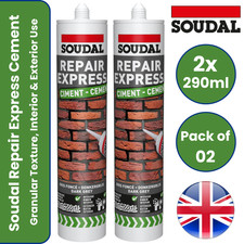 Soudal Repair Express Cement Tube Acrylic Sealant Dark Grey 290ml - Pack of 2