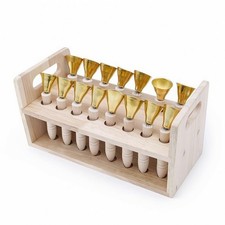 Handglocken mit Holzst&auml;nder handlich Tischglocken-Set langlebig f&uuml;r