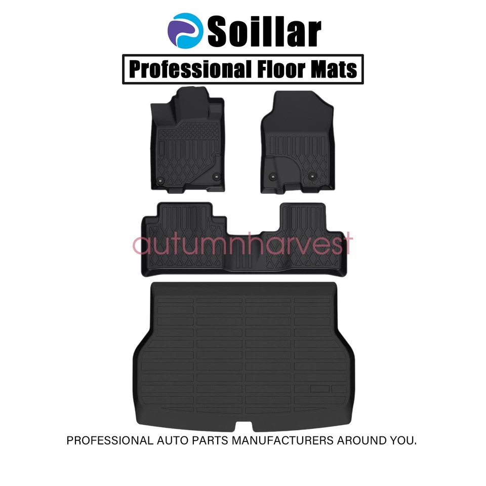 TPE Floor Mats Liners+Trunk Cargo Liner For 2013-2018 Acura RDX 8-Way Power Seat - Image 2 of 4