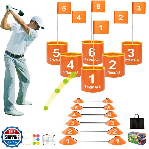 GYMMALL Golf Yard Bucket Games, 6 Holes Bucket Backyard Golf Game Set with Go