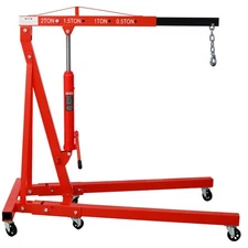 2T Folding Hydraulic Engine Hoist,Heavy Duty Cherry Picker Shop Crane Hoist Lift