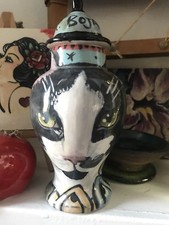 Custom Memorial CERAMIC SMALL Pet urn for CAT ashes ash Cats Domestic portrait