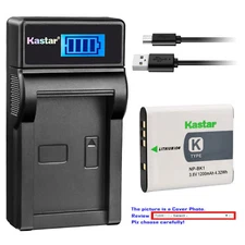 Kastar Battery LCD Charger for Sony NP-BK1 BC-CSK & Sony Cyber-shot DSC-W370