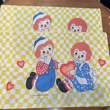 Vintage Raggedy Ann 2 Standard Pillowcase Pair Bobbs-Merrill Co I Love You