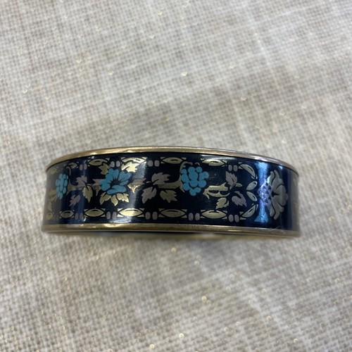 BRAZALETE LAURANA DISEÑADOR ITALIANO ESMALTADO RARO NEGRO Y DORADO - Imagen 2 de 4