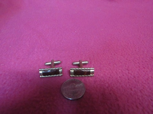 Vintage Enchapado en Oro Cuerda Rectangular Tira de Cuero Gemelos DF17 - Imagen 2 de 4