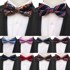 Men Polka Dots Paisley Floral Pattern Bowtie Wedding Party Pre-tied Bow Tie