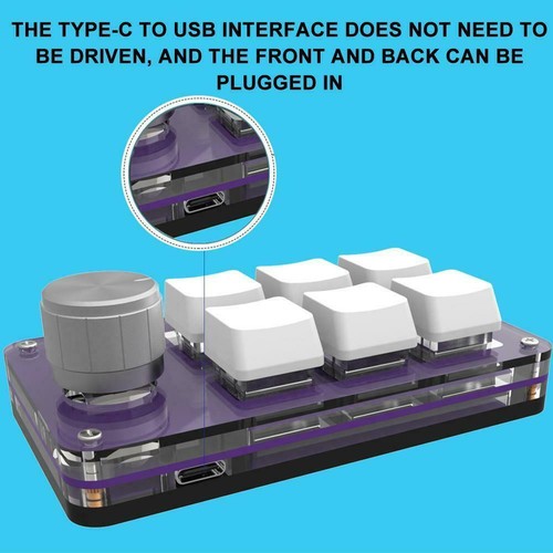 Mini Keypad Mechanical Keyboard DIY Custom USB Programming Paste Part Copy H2I5 - Photo 4/15