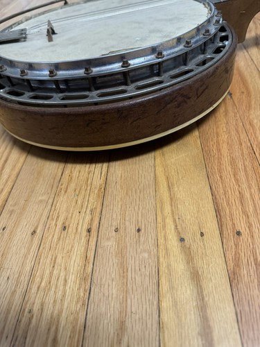 Antiguo LUDWIG Dixie Tenor 4 Cuerdas Banjo Madera Incrustación Folk Bluegrass Años 30 De Colección - Imagen 9 de 24