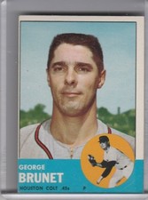 1963 TOPPS #538 GEORGE BRUNET HOUSTON COLT 45'S A027