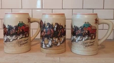 Budweiser 1987 Stein World Famous Clydesdales 3 steins