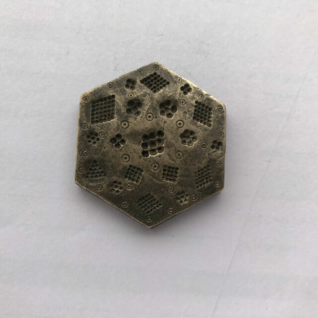 Antique or old bell metal or bronze jewelry stamp die seal flower pattern Antique or old bell metal or bronze jewelry stamp die seal flower pattern
