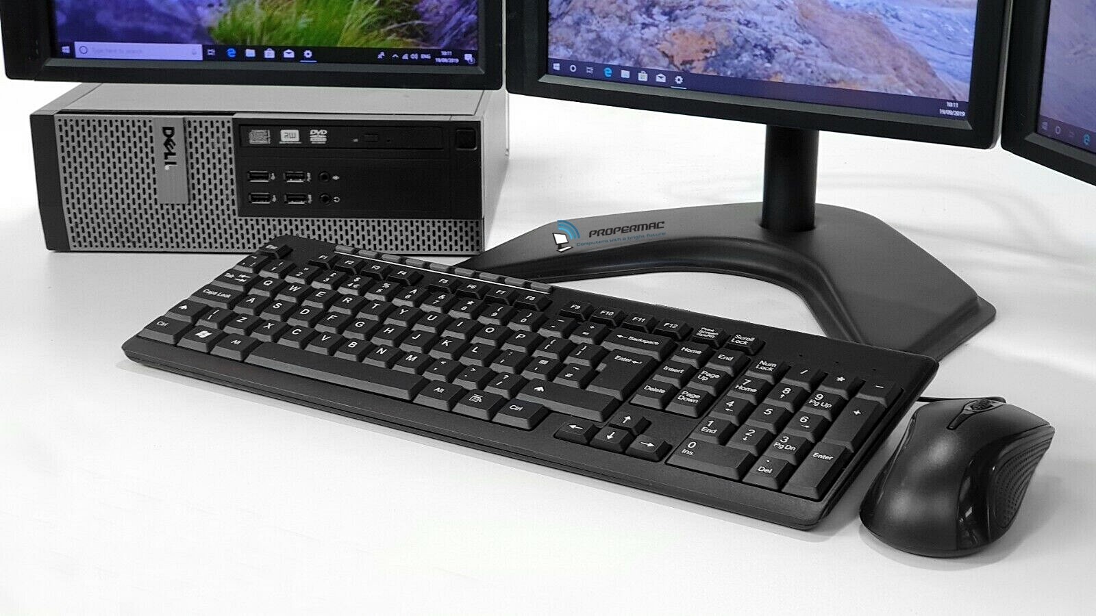 Multi Screen Office Computer Bundle SSD or HDD i5 Quad Win 10 PRO Wifi