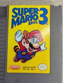 Super Mario Bros. 3 (Nintendo NES 1990 NES-UM-USA-1) Cartridge & Manual