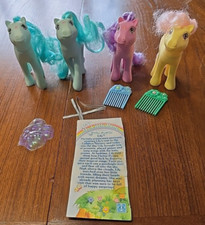 4 Vintage My Little Pony Flutter Ponies Rosedust, Lily,