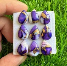  WHOLESALE PURPLE BUFFALO COPPER TURQUOISE CABOCHON PEAR SHAPE LOOSE GEMSTONE